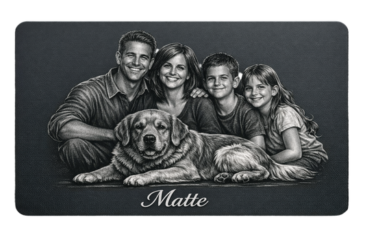 Engraved photo card